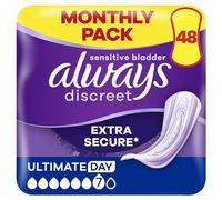 Always Discreet Maxi Incontinence Pads Women, Absorbency 7, 48 Pads, Extra Secure Bladder Weakness Pads, Odour Lock