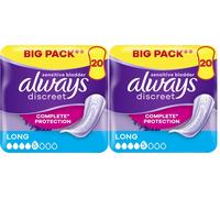 Always Discreet Complete Protection Long Pads 20 Pack