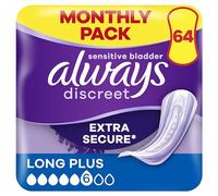 Always Discreet Incontinence Pads Women Long Plus 64 Count
