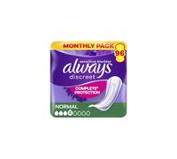 Always Discreet Incontinence Pads Women, Normal, Absorbency 3 or 4, 96 Sanitary Towels (24 x 4 Packs), Complete Protection for Bladder Weakness Pads