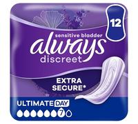 Always Discreet Incontinence Pads Women Ultimate Day 12 Count Extra Secure & Discreet