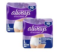 Always Discreet Incontinence Pants Women Large 10 Pants 10 Pant