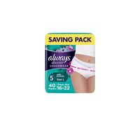 Always Discreet Incontinence Pants Women, Large, Normal, 40 Pants (10 x 4 Packs), Odour Neutraliser, SAVING PACK, Dress Size 16-22, For Sensitive