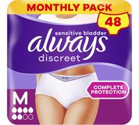 Always Discreet Incontinence Pants Women, Medium, Disposable M (48 Count)