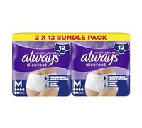 Always Discreet Incontinence Pants with Double Leak Guards for Adults Medium x12 M
