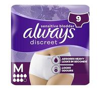 Always Discreet Incontinence Pants Women Plus, M, 9 Pants, Locks Leaks & Odours, Comfortable & Barely Noticeable