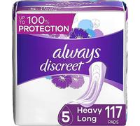 Always Discreet, Incontinence & Postpartum Pads for Women, Size 5, Heavy Absorbency, Long Length, 39 Count (Pack of 3), 117 Total Count