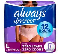 Always Discreet, Incontinence & Postpartum Underwear for Women, Size Large, Maximum Absorbency, Disposable, Large, 17 Count