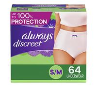 Always Discreet, Incontinence & Postpartum Underwear for Women, Size Small/Medium, Maximum Absorbency, Disposable, 32 Count X 2 Packs (64 Count Total)
