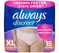 Always Discreet, Incontinence Underwear for Women, Maximum Classic Cut, Extra-Large, 15 Count
