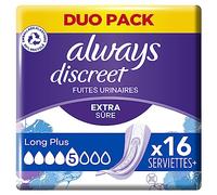 Always Discreet Long Plus Sanitary Towels for Incontinence and Bladder Control, x16