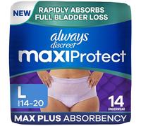 Always Discreet MaxiProtect, Reimagined Adult Diapers for Women, Maximum Plus Incontinence Underwear L, 14 CT