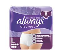 Always Discreet Underwear Incontinence Pants Large Plus 8-pack