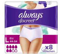 Always Discreet Underwear Incontinence Pants Large Plus 8-pack