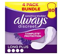 Always Discreet Incontinence Liners Women Long Plus 20 Panty Liners, Lock in Leaks and Odours, for Sensitive Bladder
