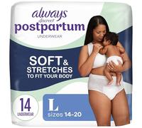 Always Discreet Postpartum and Adult Incontinence Underwear for Women, Size L, Maximum Protection, 14 CT