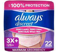 Always Discreet Reimagined Adult Diapers for Women, Maximum Absorbency Incontinence and Postpartum Underwear Size 3X+, Up to 100% Leak Free Bladder Leak Protection, 22 Count