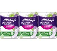 Always Discreet Sensitive Bladder Incontinence Pads Liners Small Plus Pack of 48