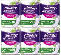 Always Discreet Sensitive Bladder Incontinence Pads Liners Small Plus Pack of 96