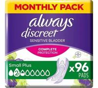Always Discreet Sensitive Bladder Incontinence Pads Liners Small Plus Pack of 48