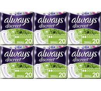 Always Discreet Sensitive Bladder Incontinence Pads Small Odour Lock - 120 Pads