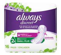 Always Discreet Sensitive Bladder Incontinence Pads Liners Small Plus Pack of 16