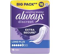 Always Discreet Incontinence Pads Women Long Plus 16 Count, Incontinence Products