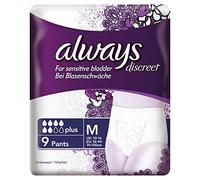 Always Discreet Sensitive Bladder Underwear Incontinence Pants Plus Medium 9 Pants