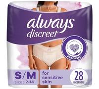 Always Discreet Sensitive, Incontinence & Postpartum Underwear for Women, Maximum Plus Protection, Small/Medium, 28 Count
