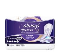 Always Discreet Extra Secure Ultimate Night Pads 6 Pack