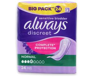 Always Discreet Value Pack Normal Pads 24 Pack