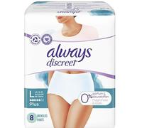 Always Discreet Women's Bladder Weakness Panties Size L 8 Pack 0% Colours and Fragrances