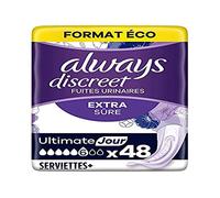 Always Discreet Women's Ultimate Day 48 Pads Extra Safe and Discreet