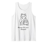 Always Do Your Okayest: Funny Philosopher Cat Design Tank Top