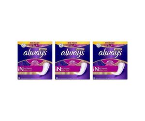 Always Expert Daily Extra Protection Normal Pantyliners 48 Count - Pack of 3