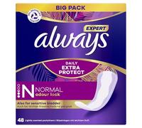 Always Expert Daily Extra Protection Normal Pantyliners, Pack of 48, Odour-Neutralising, Also for First Signs of Bladder Weakness