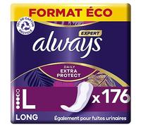 Always Expert Long Panty Liners 8 x 22 Units, Extra Protection Daily - Keeps Odours - Also for First Signs of Urinary Incontinence