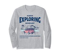 Always Exploring Never Lost Campfire Ocean Outdoor Adventure Long Sleeve T-Shirt