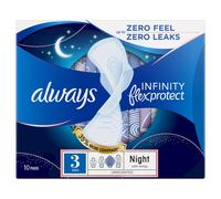 Always Infinity FlexProtect Sanitary Towels Night (Size 3) With Wings 10 Pads