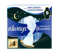 Always FlexProtect Sanitary Towels Night with Wings Unscented Size 4 9 Pads