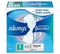 Always Infinity FlexProtect Sanitary Towels Normal (Size 1) With Wings 12 Pads