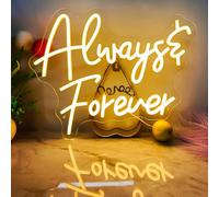 Always & Forever Neon Sign Dimmable with USB Powered, Always and Forever Neon Light for Wall Decor, Always Forever Letter LED Sign for Lovers Proposal Wedding, 16"x12", Warm White
