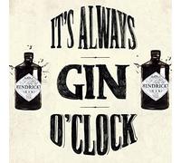 Always Gin o' Clock Fun Quote Bottle Hendricks - Vintage Retro Advertising Wall Tin Plaque Large Square 20x20cm Pub Shed Bar Man Cave Home Bedroom Office Kitchen Gift Metal Sign