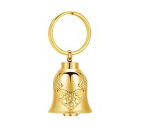 Always in My Heart Cremation Keychain for Ashes Bell Urn Keychain with Angel's Wings Urn Locket Cremation Jewelry, Gold, S