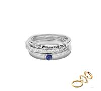 Always In My Heart, Personalised Stacking Birthstone Memorial Ring, Custom Name Date Hug From Heaven Ring, Personalised In Loving Memory Hug Rings for Women, Gifts for for Loss Loved Ones