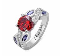 Always In My Heart, Personalized Birthstone Engraved Ring, Custom Name Ring, Matching Rings for Couples, Promise Rings for Women with Date, Memory for Loss Loved Ones