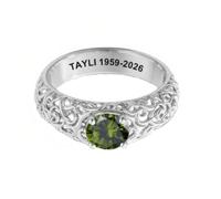 Always In My Heart, Personalized Memorial Ring With Birthstone, Custom Name Date Memorial Rings for Women, Personalised Engraved Birthstone Rings, Gifts for Loss of Loved One, Husband, Mom, Dad