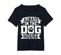 Always in The Dog House Dog Sitter T-Shirt, Women's Plus, Black, 3X