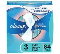 Always Infinity Feminine Pads for Women, Size 3, Extra Heavy Flow Absorbency, with Wings, Unscented, 28 Count, Pack of 3