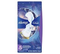 Always Infinity Feminine Pads For Women, Size 5 Extra Heavy Overnight Absorbency, Multipack, With Flexfoam, With Wings, Unscented, 22 Count x 6 Packs (132 Count total)